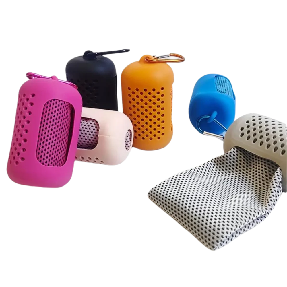 

Поглощающее пот мини-спортивное холодное полотенце, портативное быстросохнущее холодное полотенце с крючком, силиконовая сумка, дорожное полотенце для спортзала