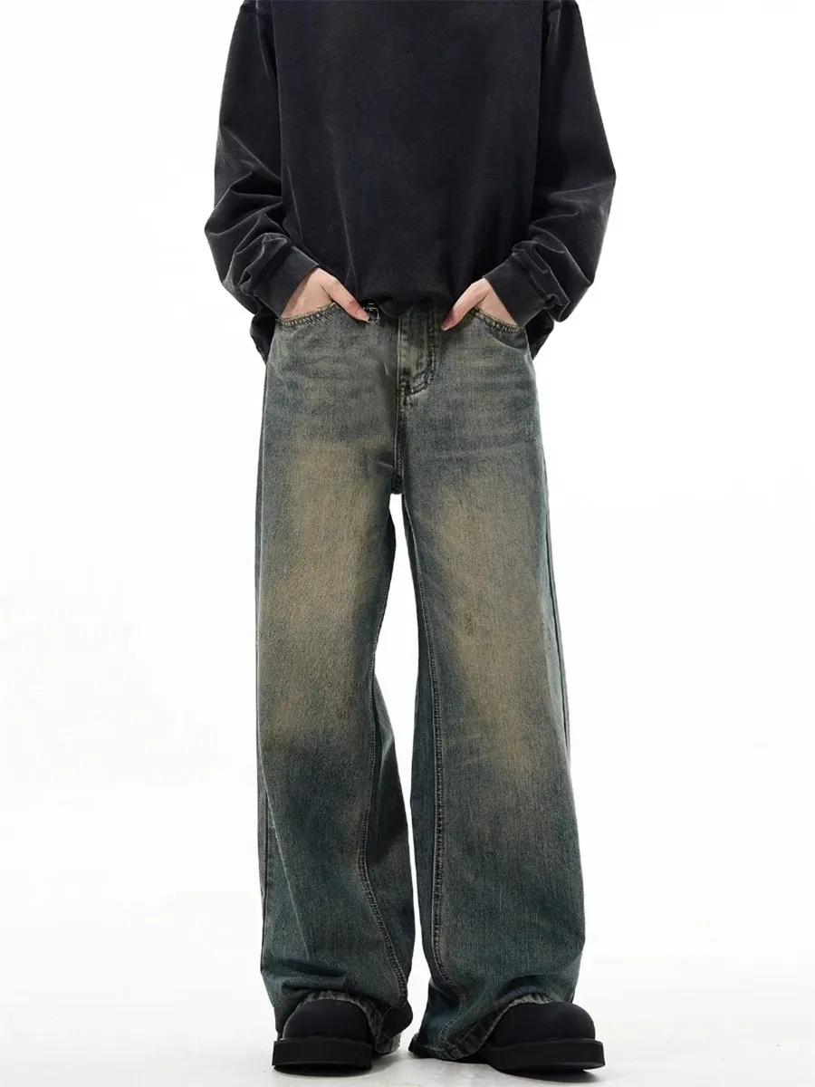 

Мужские джинсы в стиле ретро, американские, широкие, модные, брендовые, весна-осень, новые, уличный стиль, свободные, прямые, длинные брюки