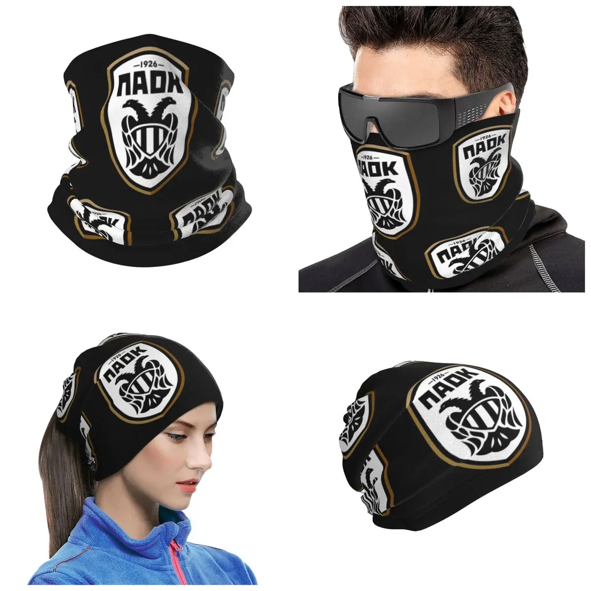PAOK Greek Football Sports Fans From Thessaloniki Bandana Neck Cover Printed Mask Scarf Riding Headwear Unisex Adult Washable