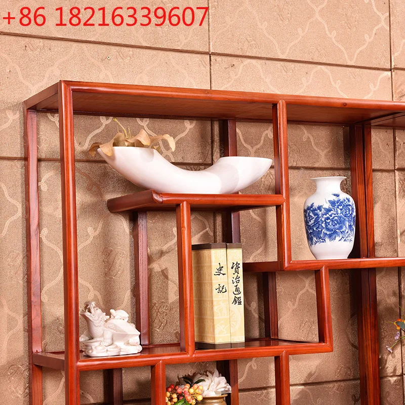 YAO entryway cabinet storage rack combination: southern elm wood two-door one-dou antique shelf