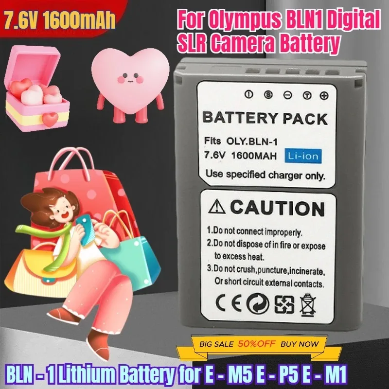 7.6 فولت 1600 مللي أمبير مناسبة لبطارية كاميرا Olympus BLN1 الرقمية SLR BLN-1 بطارية ليثيوم لـ E-M5 E-P5 E-M1
