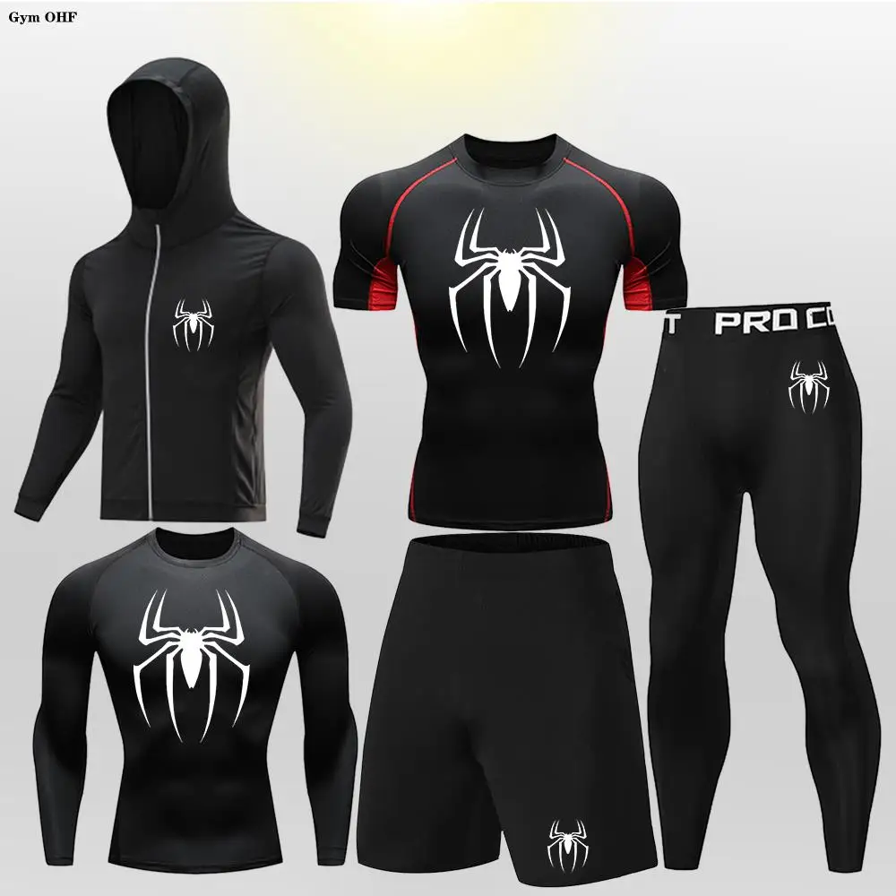 2099 pająk superbohater kombinezon uciskowy dzieci Rashguard Jiu Jitsu Fitness koszulki bokserskie zestaw BJJ trening gimnastyczny strój sportowy