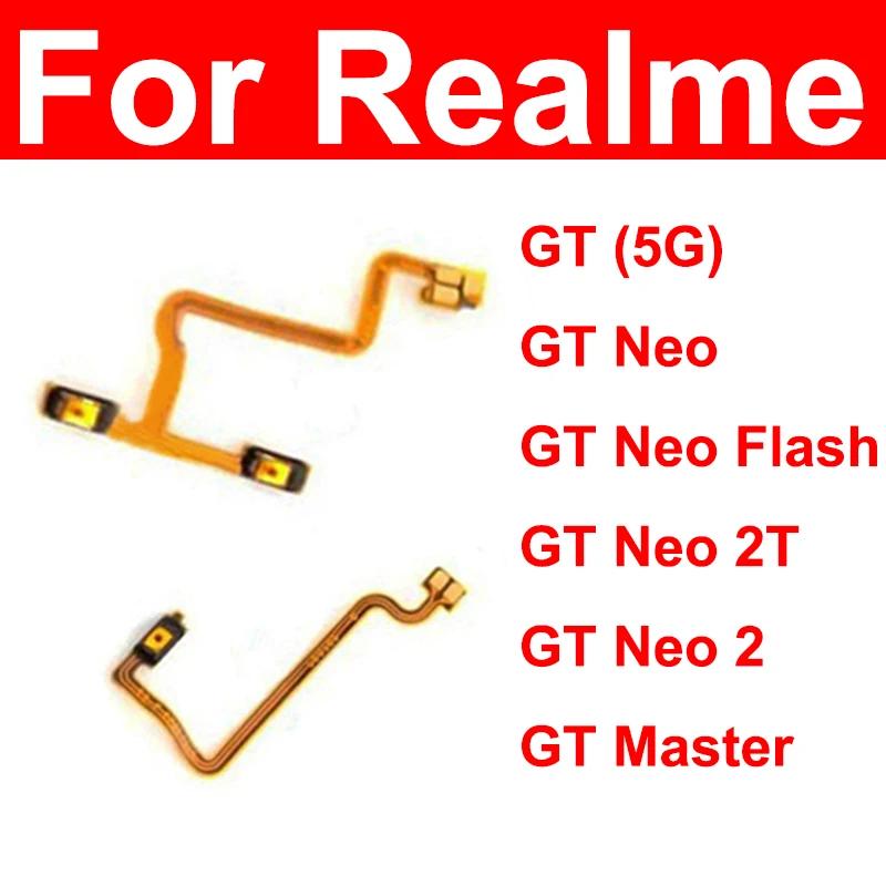 Botones de volumen de alimentación, Cable flexible para Realme GT Neo 2 2T GT Master Narzo 30 4G 5G, teclas laterales de volumen de alimentación,