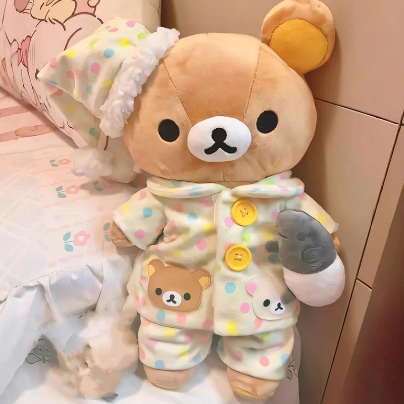 Hot Rilakkuma Pajama Doll Lala Bear Japanese Easy Bear Doll Wearing Pajama Cute Doll Bear Girl Boy Birthday Gifts Surprise Toy