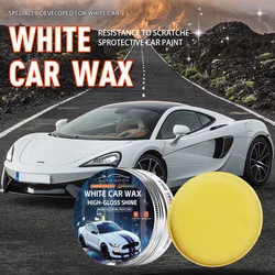 100g White Car Wax for Car Paint Care, High Gloss Shine, Waterproof Wax, Renovation Polishing Protection, Hydrophobic Coating