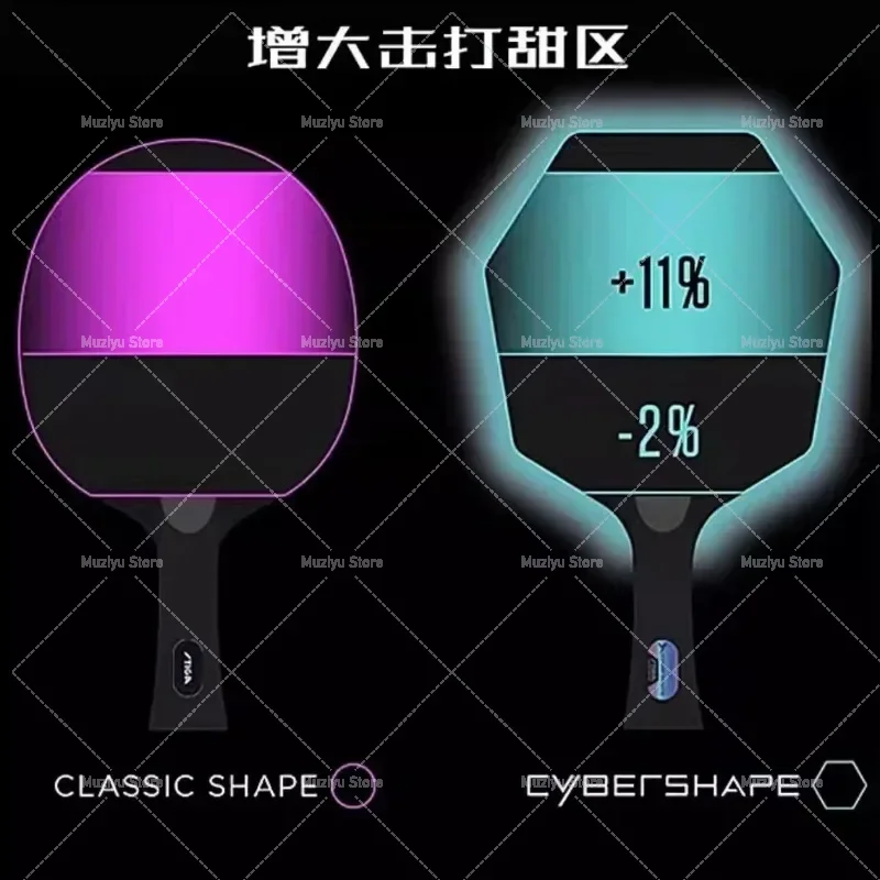 STIGA Cyber Six Table Tennis Racket Hexagonal Carbon Fiber 7-Layer Offensive Pure Wood Table Tennis Paddle