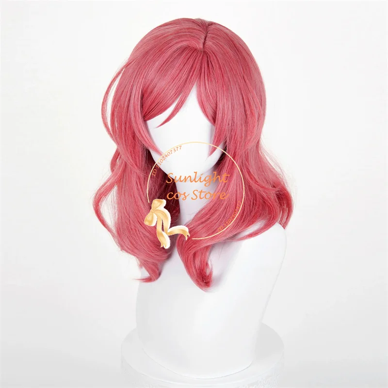 Maki Nishikino Cosplay Wig 48cm Rose Red Wigs Heat Resistant Synthetic Hair For Women Halloween Cosplay Anime Wig