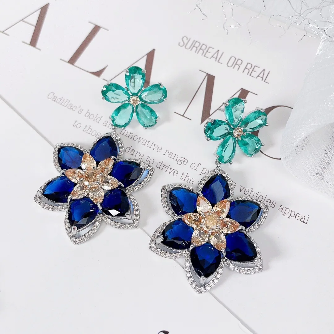 Bilincolor Micro Inlaid Zircon Exquisite Earrings for Women