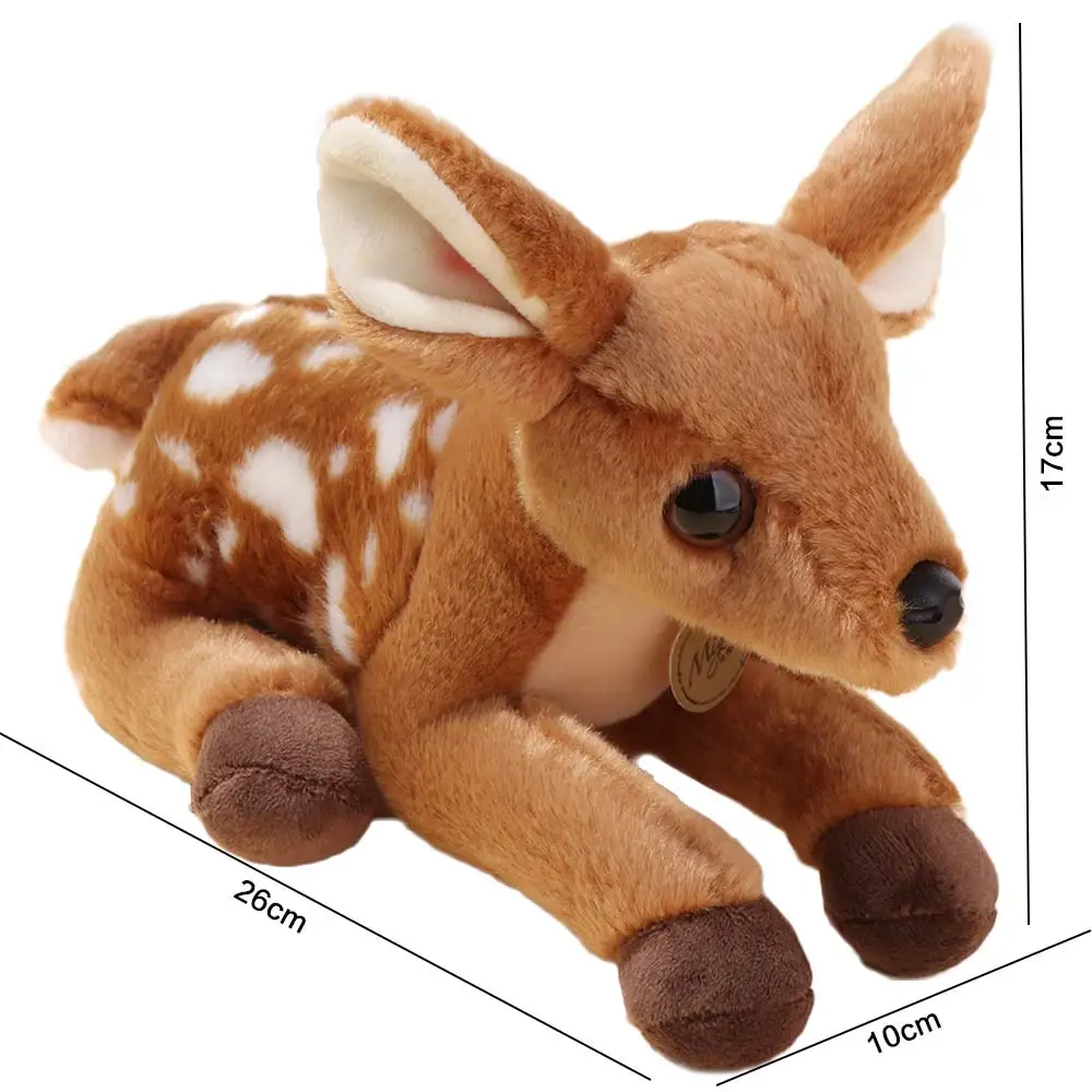 Peluche Cerf Sika Animal de la Forêt, Couleurs Vives, Douce, Jouet en Peluche, Poupée Cerf Cartoon Kawaii, Simulation de Cerf, Cadeau d'Anniversaire