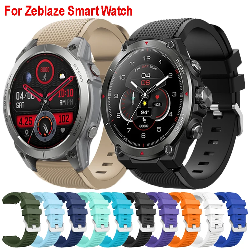 Strap For Zeblaze Vibe 7 Pro 7Lite/Zeblaze Stratos 2 3 22mm Silicone Watch Band For Zeblaze Beyond 3 Pro Beyond 2 GTR 3 Pro GTR2