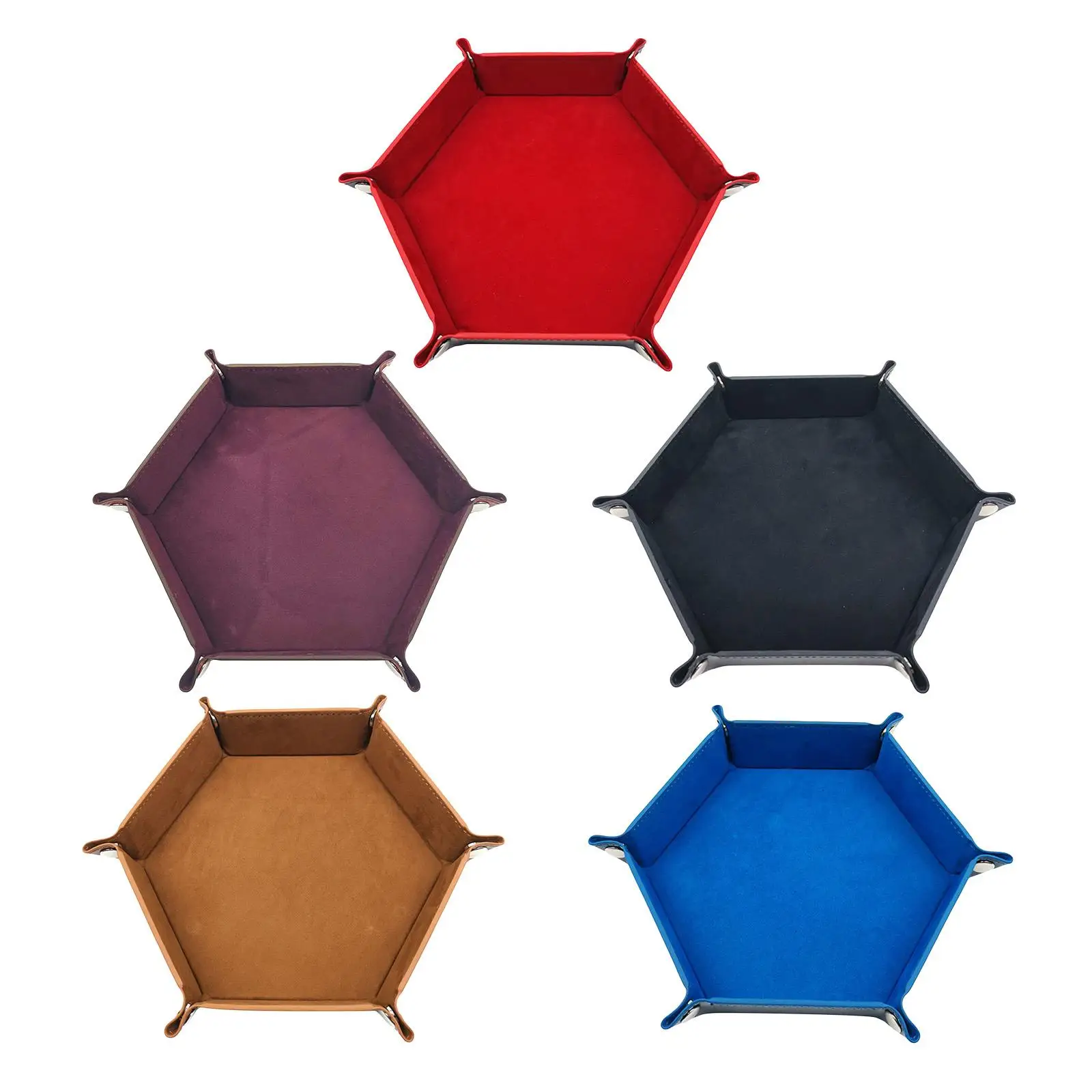 

Portable Double-Side Velvet Tray Hexagon DND RPG Role Play Rolling Tray