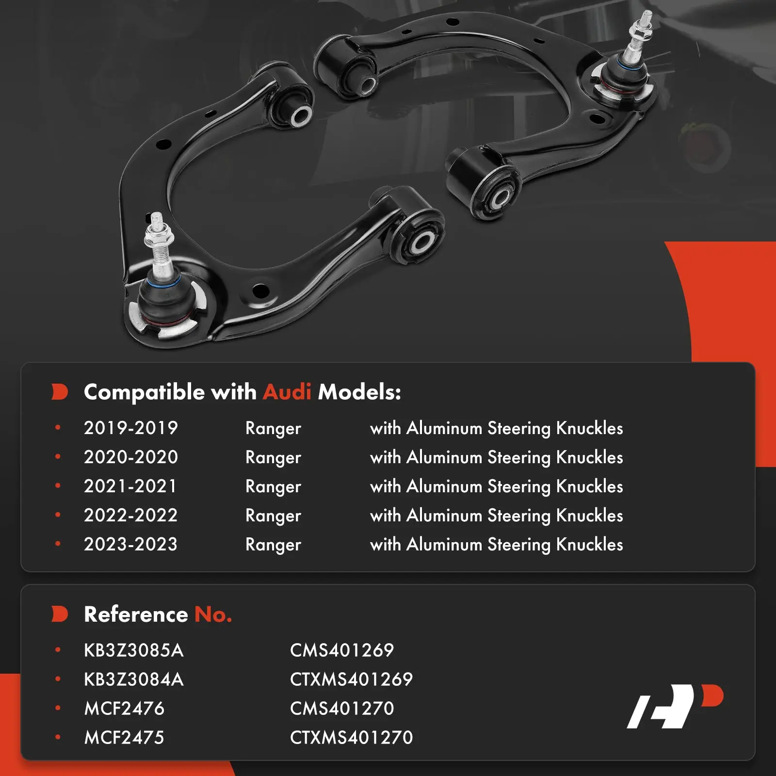 A-Premium 2x Front Upper Control Arm & Ball Joint Assy for Ford Ranger 2019-2023