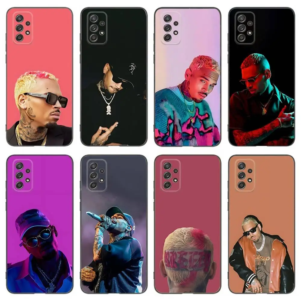 

C-Chris Cool Rapper Brown Phone Case For Samsung Galaxy A 91,80,73,72,53,52,51,22,5G,Plus,J,Note Soft Black Cover