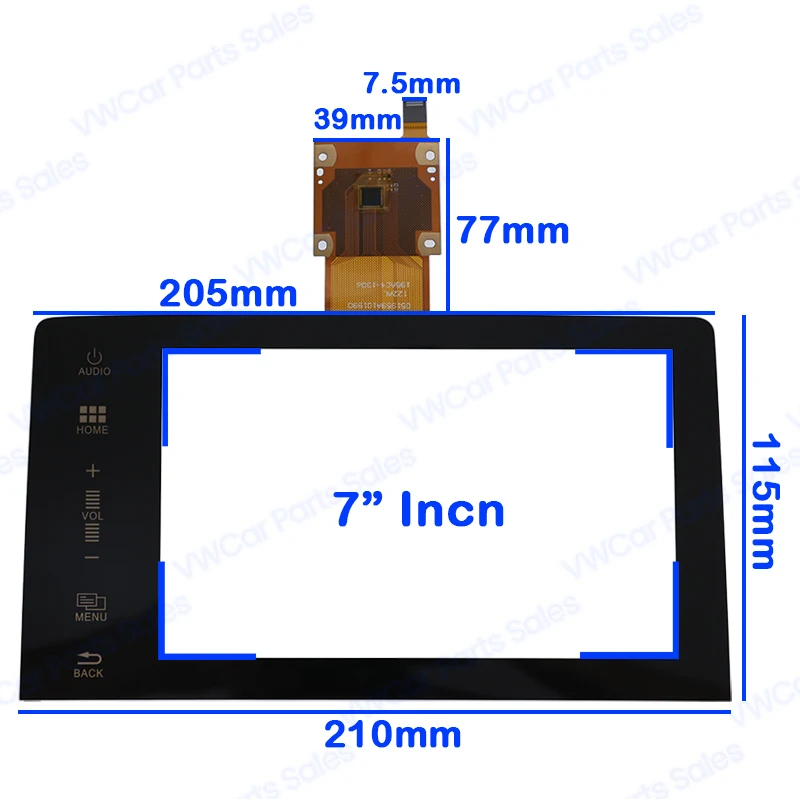 14 Pins 7 Inch Touch Screen Glass Digitizer For Honda Civic 10th 2016-2020 Car DVD Multimedia Player Navigation Radio