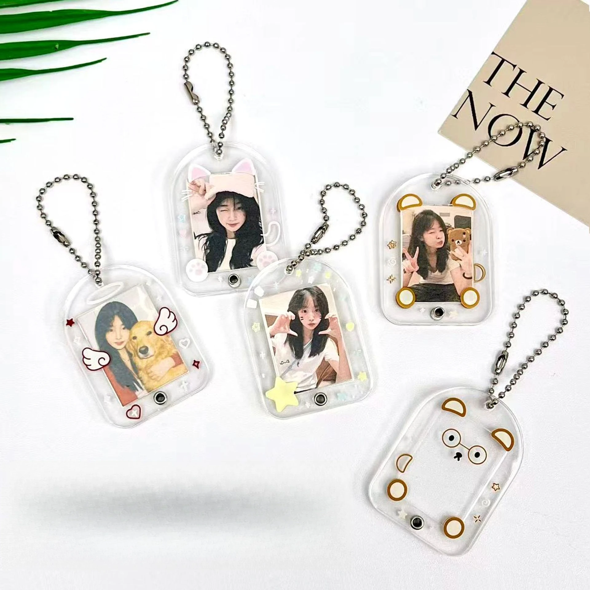 Photo Pendant Transparent Acrylic Keychain Acrylic Pendant 1 Inch Photo Frame Photo Holder for Diy Bag Charm Custom Gifts Брелки