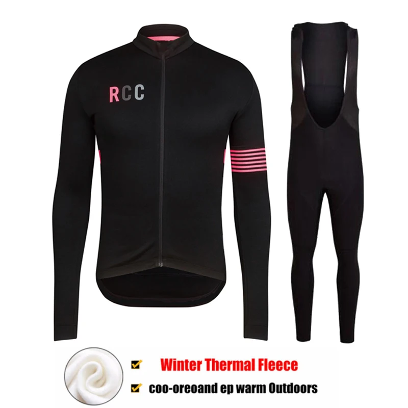 2022 RCC Winter Thermal Fleece Cycling Jersey Set Long Sleeve Bicycle Clothing MTB Bike Wear Maillot Ropa Ciclismo Cycling Set