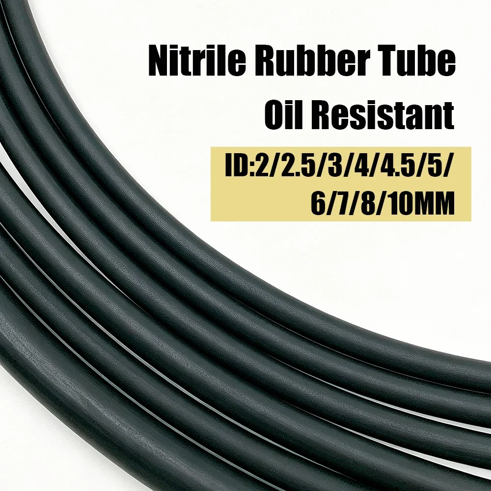 Multi Specification Black NBR Hose Inner Diameter 2-10mm Oil Resistant Automation Equipment Oil Pipe 2/4/6 Meters