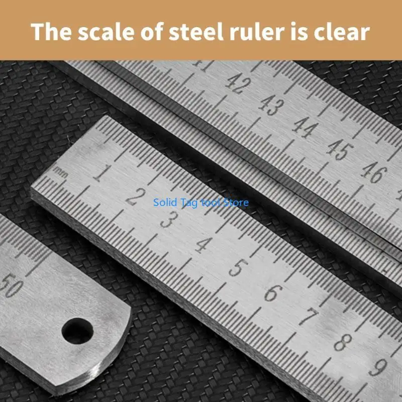 4XFD Heavy Duty Stainless Steel Ruler with Clear Measurements for Accurate Drafting