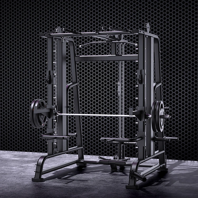 Power Rack Home Gym Fitnessgeräte Smith Machine Squat Rack mit Kabel, Squat Rack Smith Machine