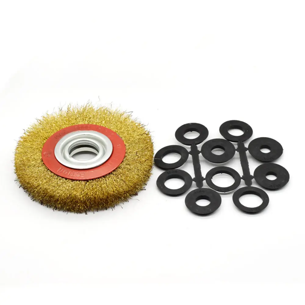 Flat Wire Wheel Brush Copper Plated Steel For Stainless Metal Derusting Buffing Grinding Tool Industrial Rotary Polishing