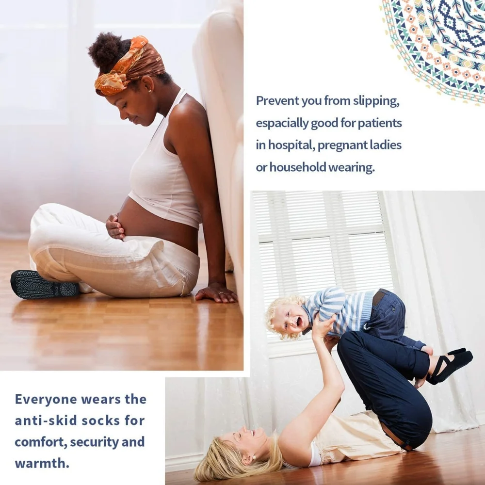 

Women's Non-Slip Yoga Socks with Grips & Straps Bandage Cotton Sock for Pilates Pure Barre Ballet Dance Barefoot Workout