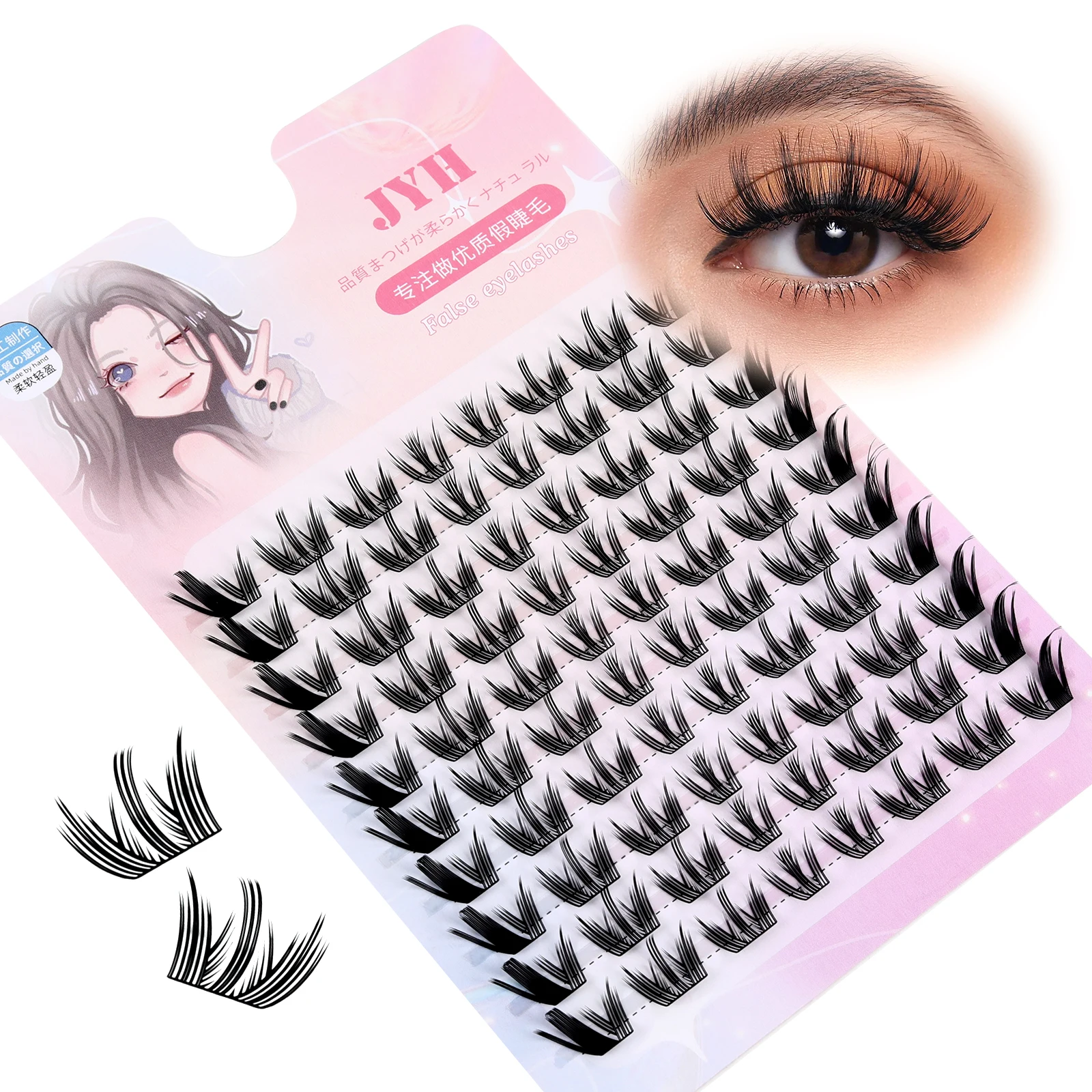 

Fairy Lash Clusters Thin Band Anime False Eyelashes Cluster Natural Cluster Eyelash Extensions Soft Individual Lashes Extension
