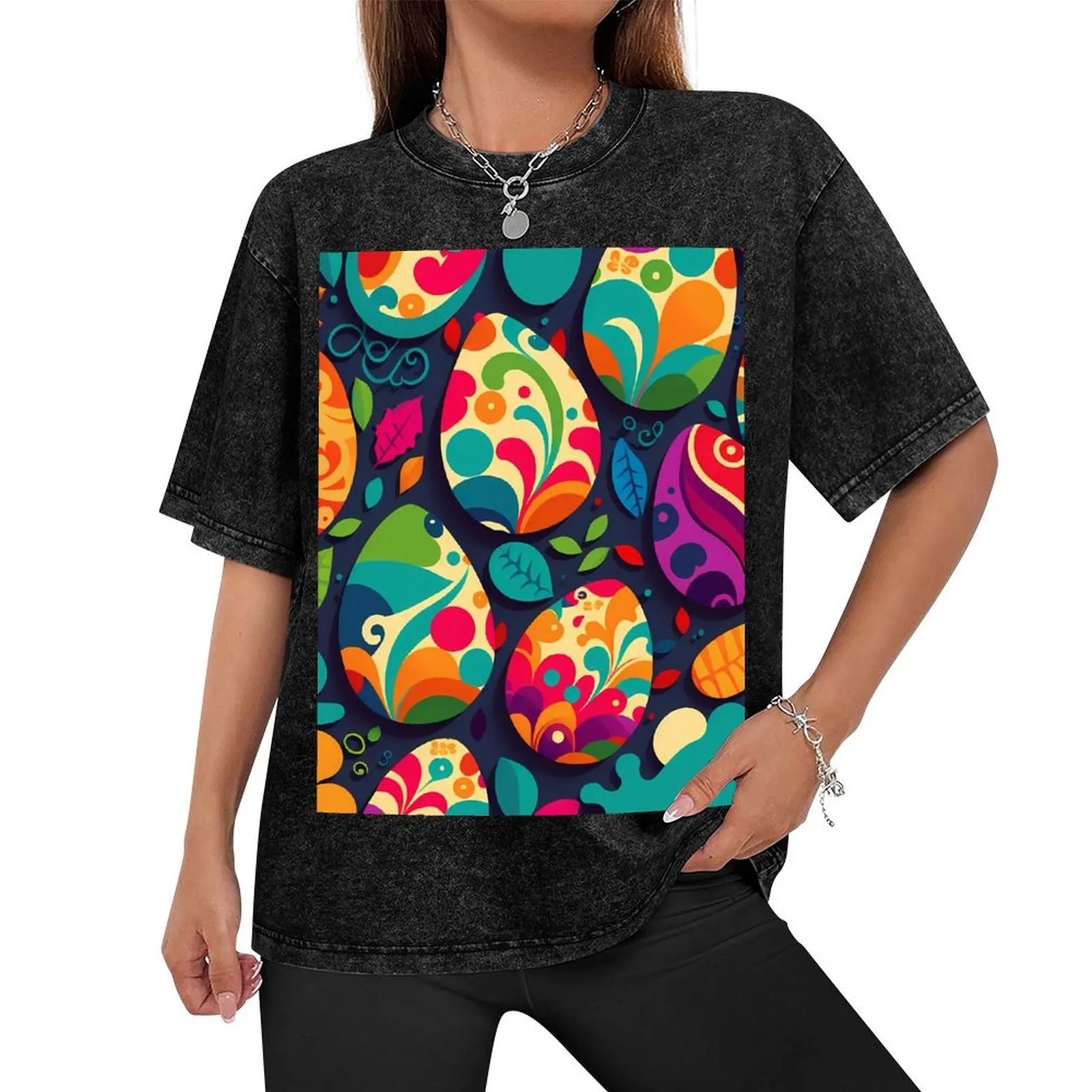 Easter Pattern T-Shirt blue lock summer tops kawaii clothes plus sizes mens t shirts pack