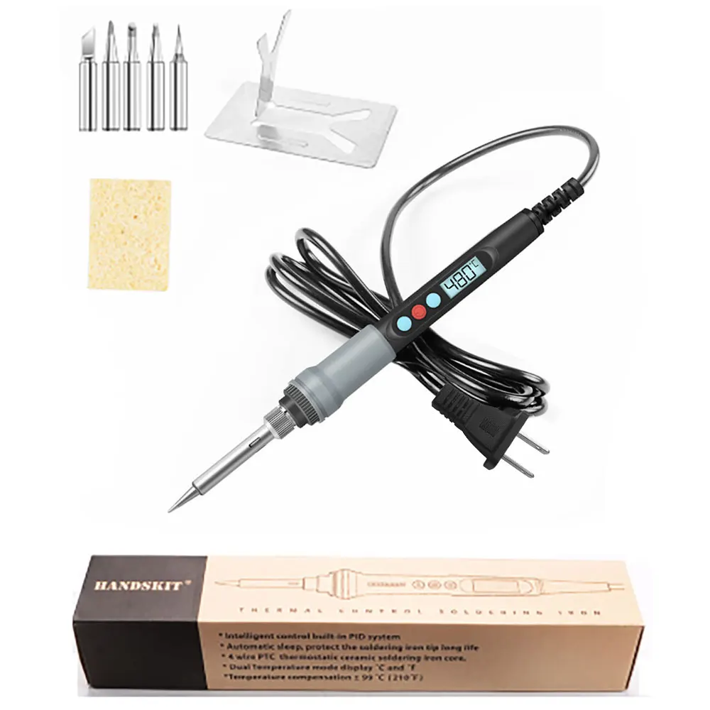 100W Soldering Iron Protable Digital Temp Adjustment Automatic Sleep Internal Thermal Ceramic Heating Electronic Welding Tools