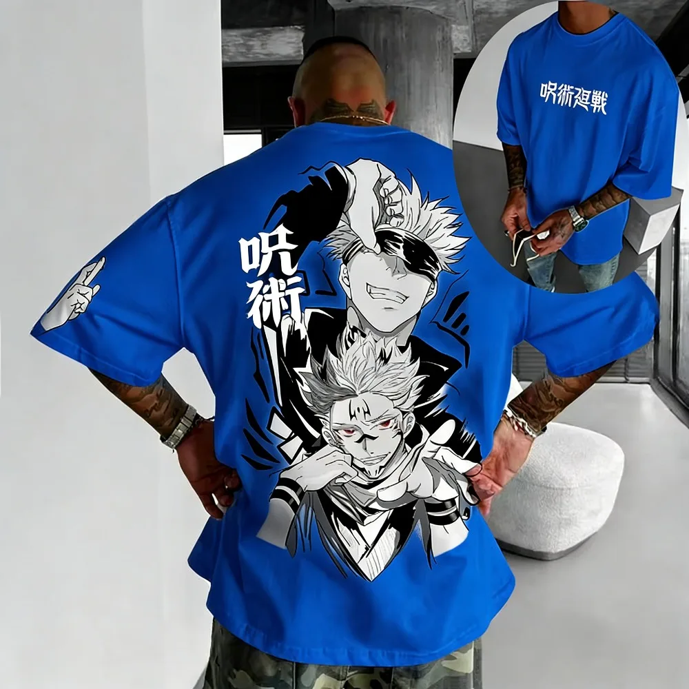 Jujutsu Kaisen Gojo Satoru Unisex Reines Baumwoll-T-Shirt 2026 Sommer Heißer Anime-Print Rundhals Locker Sitzendes Kurzarm-Oberteil für die Familie