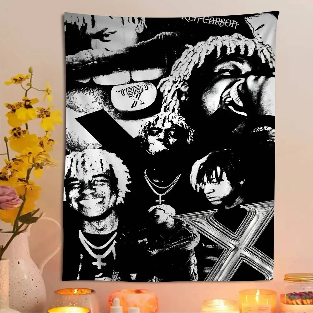 Rapper Ken Carson A Great Chaos Anime Tapestry Hanging Tarot Hippie Wall Rugs Dorm Home Decor