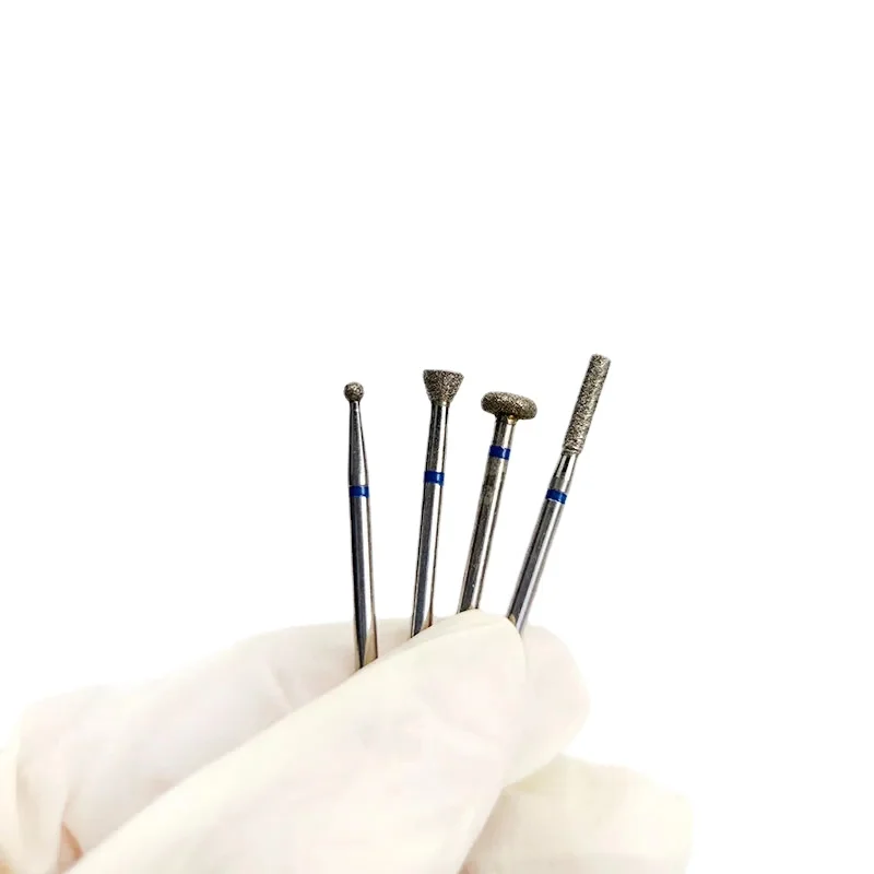 10pcs/box Dental Burs Polishing Head Sintered Diamond KITs 1.6-6.0mm Dentistry Drill Bits Lab Abrasive Material Tool Supplies