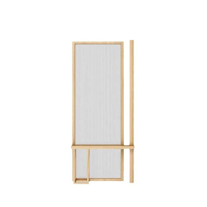 

Japanese-style solid wood screen tempered Changhong glass partition water pattern Nordic creative entrance restaurant log cover