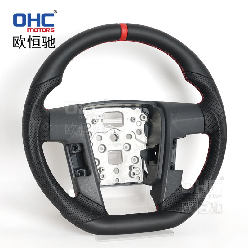 For Ford Raptor F-150 09-14 models, full leather red positioning line modified upgraded steering wheel