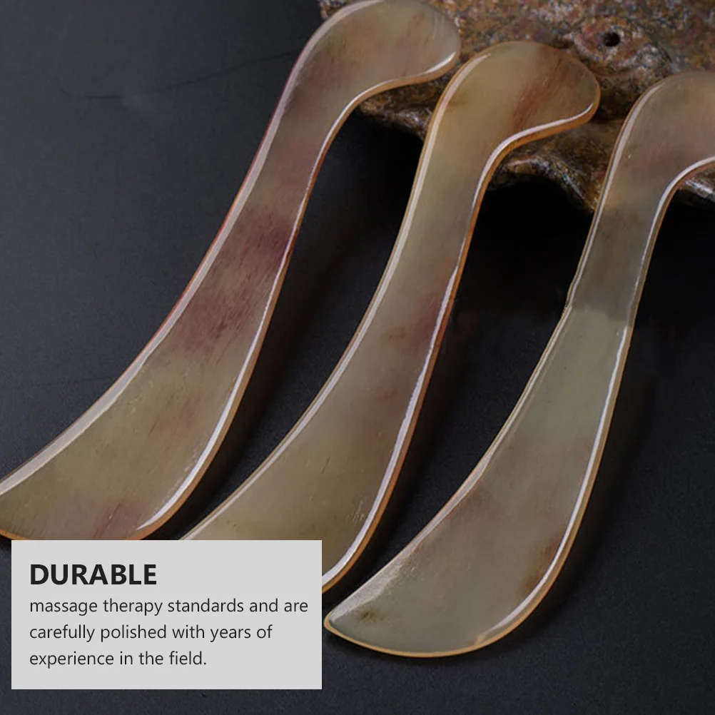 

1pc Buffalo Horn Facial Gua Sha Board Scraping Plate Massage Tool For Body Skincare Gift Tool