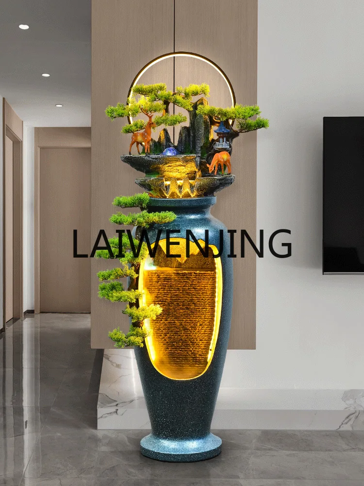 Make a Fortune as Endless as Flowing Water Decoration Living Room Rockery Circular Waterscape Decoration Floor Office Opening