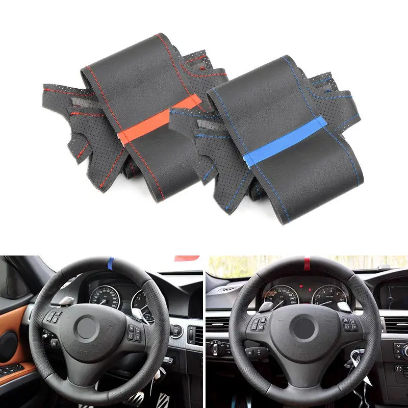 

Аксессуары для автомобиля: внутренняя накладка на руль из перфорированной кожи для BMW M Sport E82 E87 E90 X1 E84 2011 2012 2013 (старый стиль)