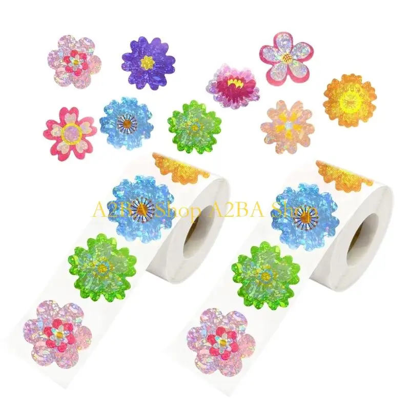 A2BA 1000Pcs Sparkling Floral Sticker Wrapping Label for Scrapbooking Notebook Album