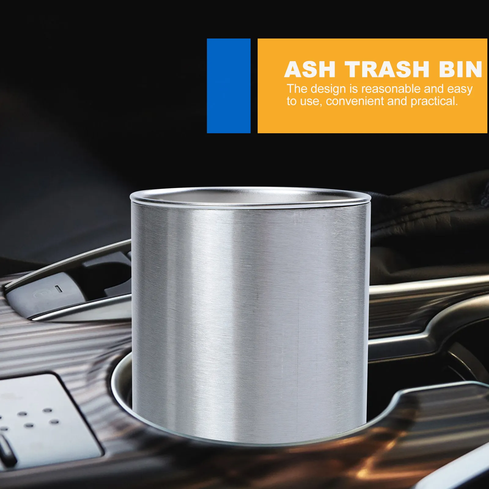 

Ashtray with Lid Useful Funnel Portable Car for Silver Vehicle Cigarette Smoke Holder Cigarettes