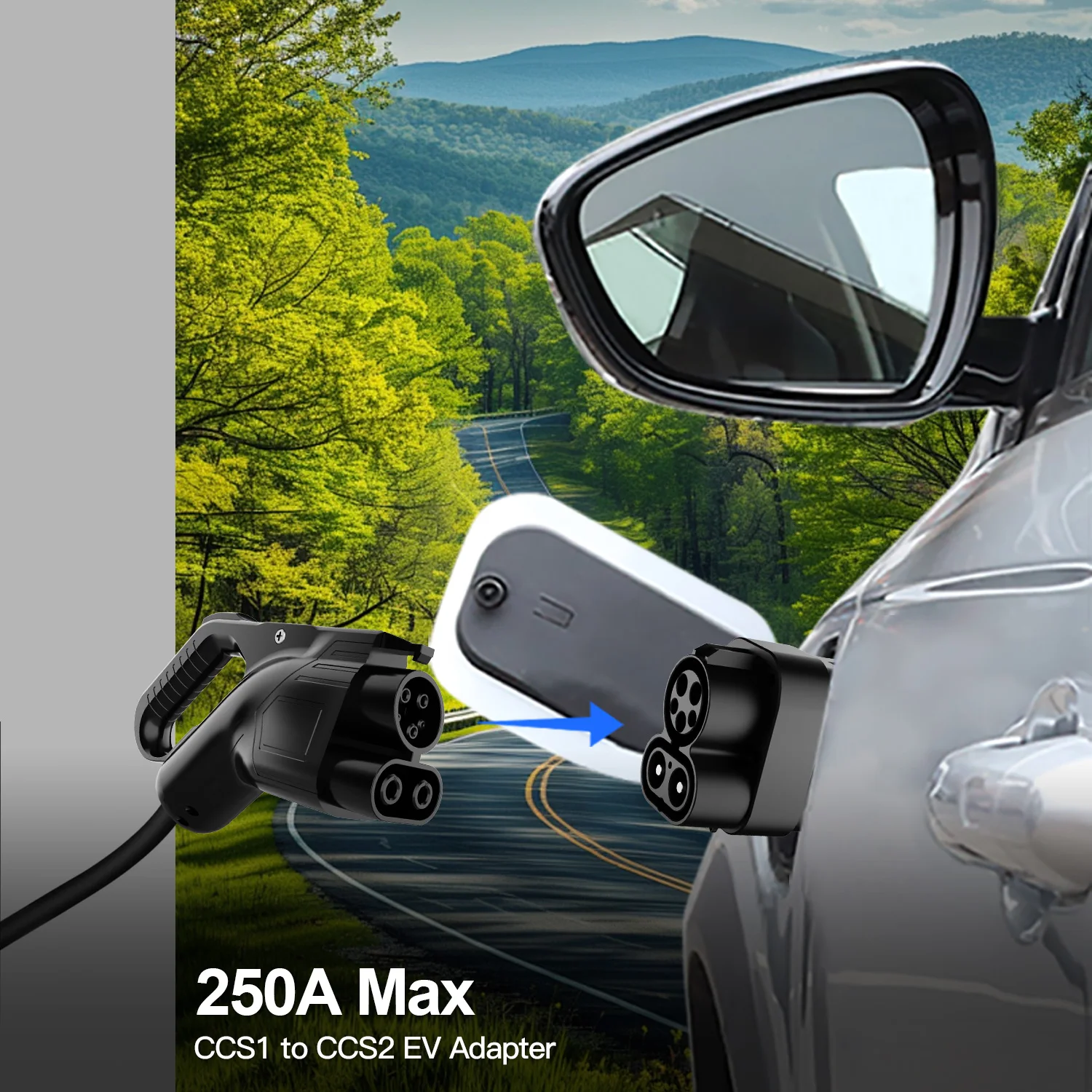 Kolanky 250A CCS1 إلى CCS2 محول مركبة كهربية سيارة CCS1 إلى CCS2 محول تيار مستمر شحن سريع محطة شحن عامة #5