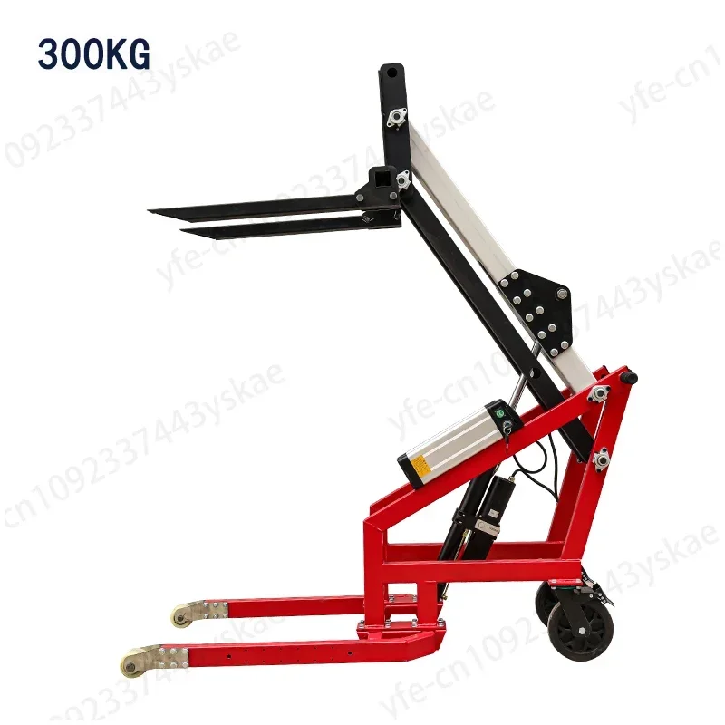 Portable electric forklift hydraulic lift stacker warehouse logistics clamp oil barrel handling curved arm small forklift