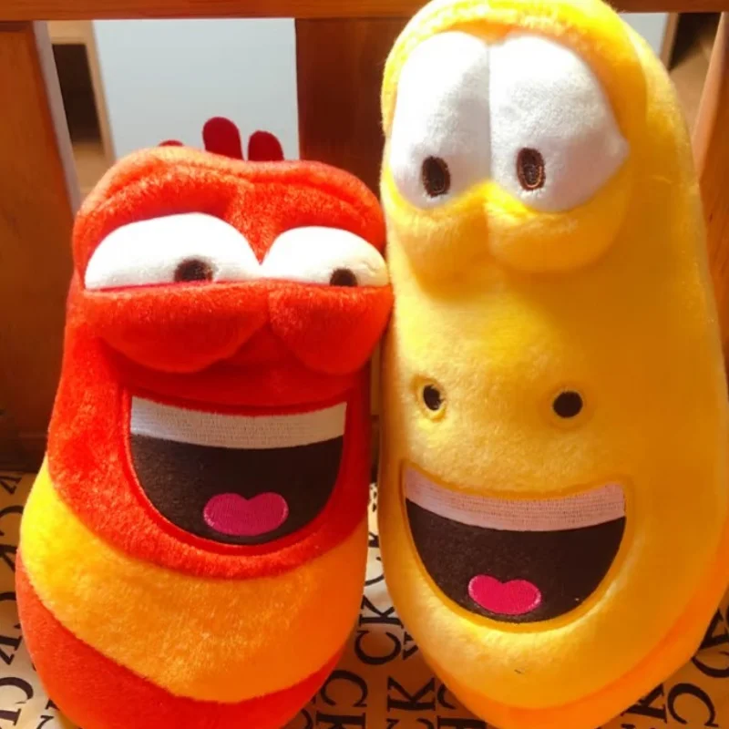 漫画面白いハッピーワームかわいい縞模様の動物赤黄色ぬいぐるみぬいぐるみクリスマスのお祝い誕生日プレゼント装飾ギフト