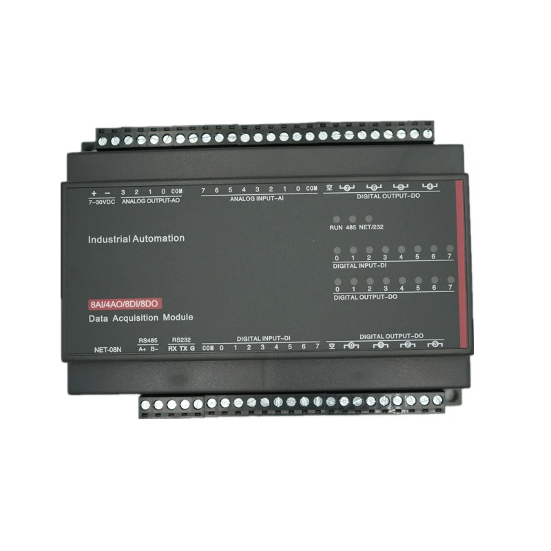 

TCP-508N 8AI+4AO+8DI+8DO 8 channel analog input 4 channel analog output 8 switch input 8 relay Ethernet IO module