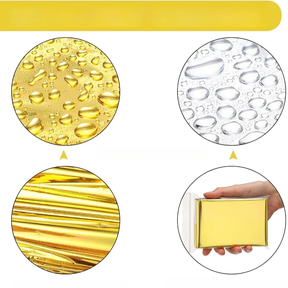 Lightweight Thermal Blanket Aluminum Foil Waterproof Windproof Multifunctional Reflective Signal Ground Mat 130x210cm