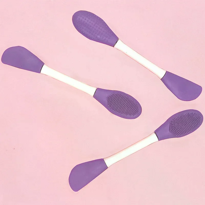 /YOV/Double Head Silicone Mask Brush Massage Clean Face Wash Brush Facial Mud Film Apply Homemade Soft Film Tool Special Brush