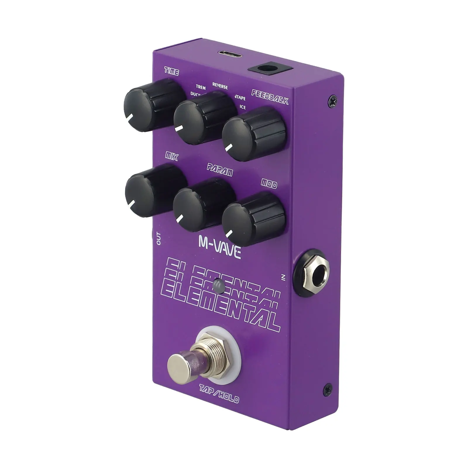 Creative Potential with Elemental Digital Guitar Delay Pedal; Offers 9 Effects Supporting Both For TAP & HOLD Functions