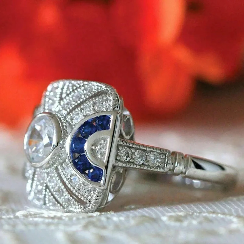 Huitan Luxury Temperament Lady Finger Ring Exquisite Fashion Jewelry for Engagement Bright Zirconia Wedding Band Accessories