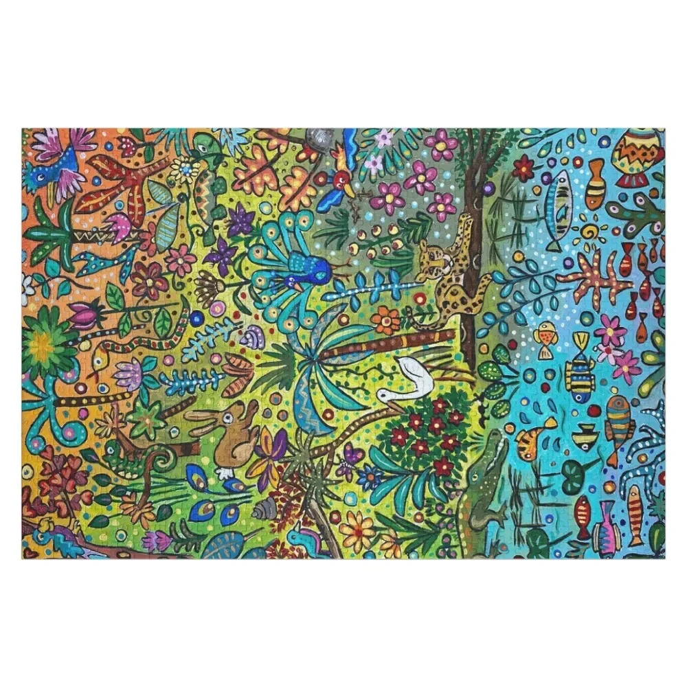 

Crazy Jungle Doodle Jigsaw Puzzle Personalized Toy Custom Customized Kids Gift Puzzle