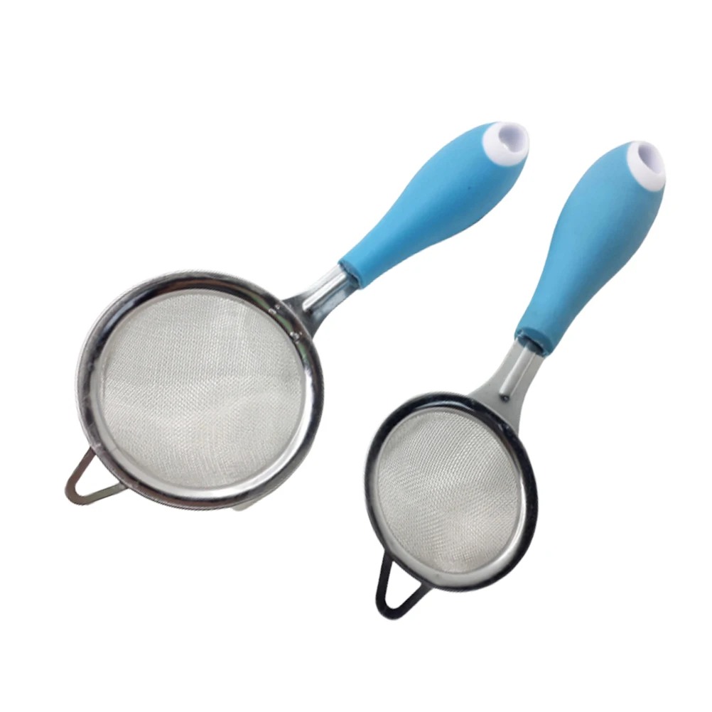

2pcs Kitchen Sieve Stainless Steel Fine Mesh Strainer Filter For Tea Shop Colander Filter Tea Shop Baking Flour Sifter Powder