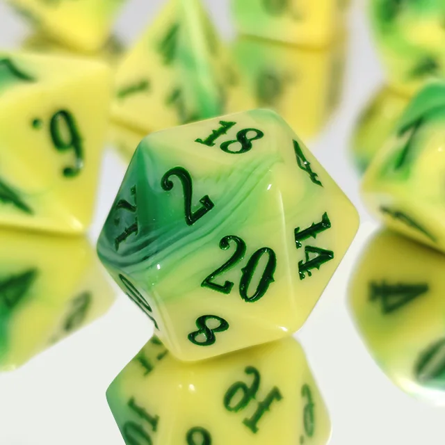 Entertainment Games Cheap Price DND Dice Set Acrylic Blend Color 7Pcs/set Board Games Role-playing Dice Set Digital Dice Games