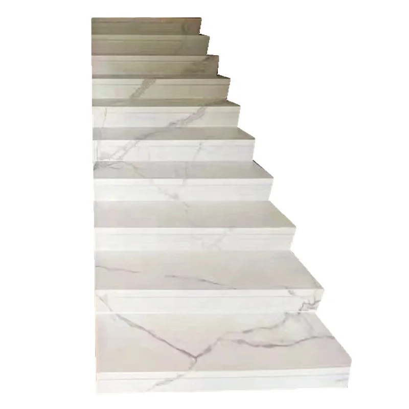 Personalizzazione Lastra di pietra sinterizzata Scale in marmo Villa di lusso moderna Gradini per pavimenti duplex Personalizzati antiscivolo
